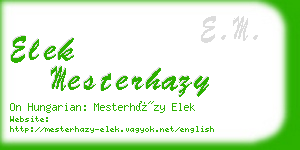 elek mesterhazy business card